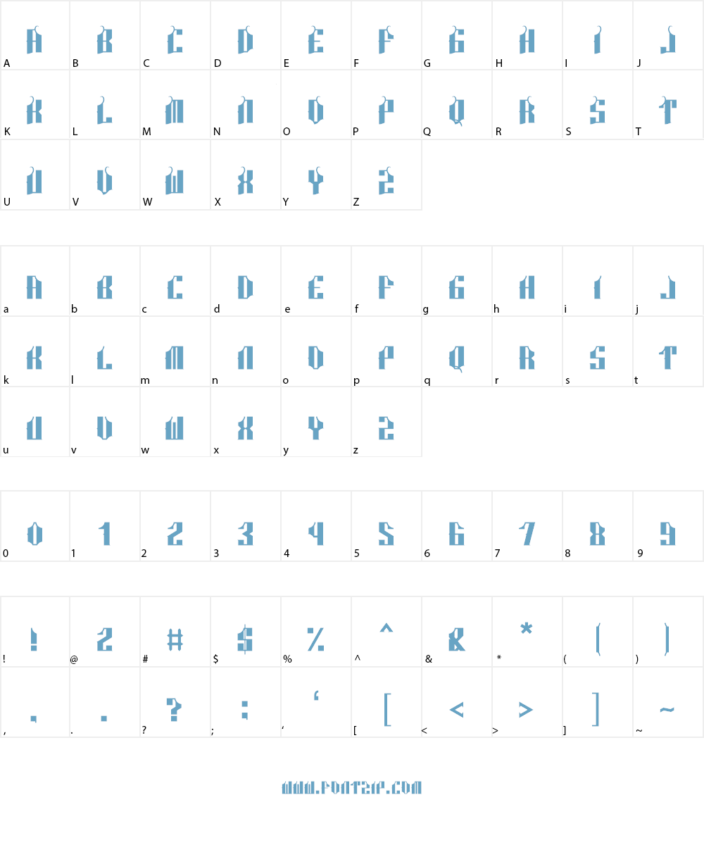 Malocknow Standard Font Character